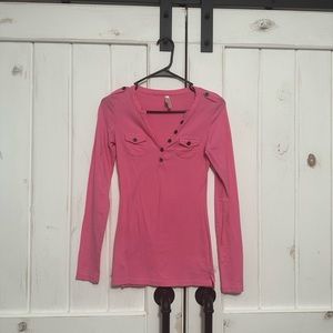 Super cute Pink Shirt with button Accents